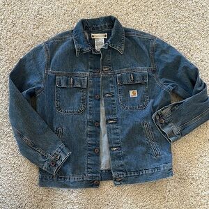 Carhartt vintage mens Blue Denim Jacket.  Work wear.  Classic style button .